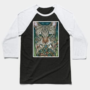 Cosmos Cat with Toy - White Outlined Version Baseball T-Shirt